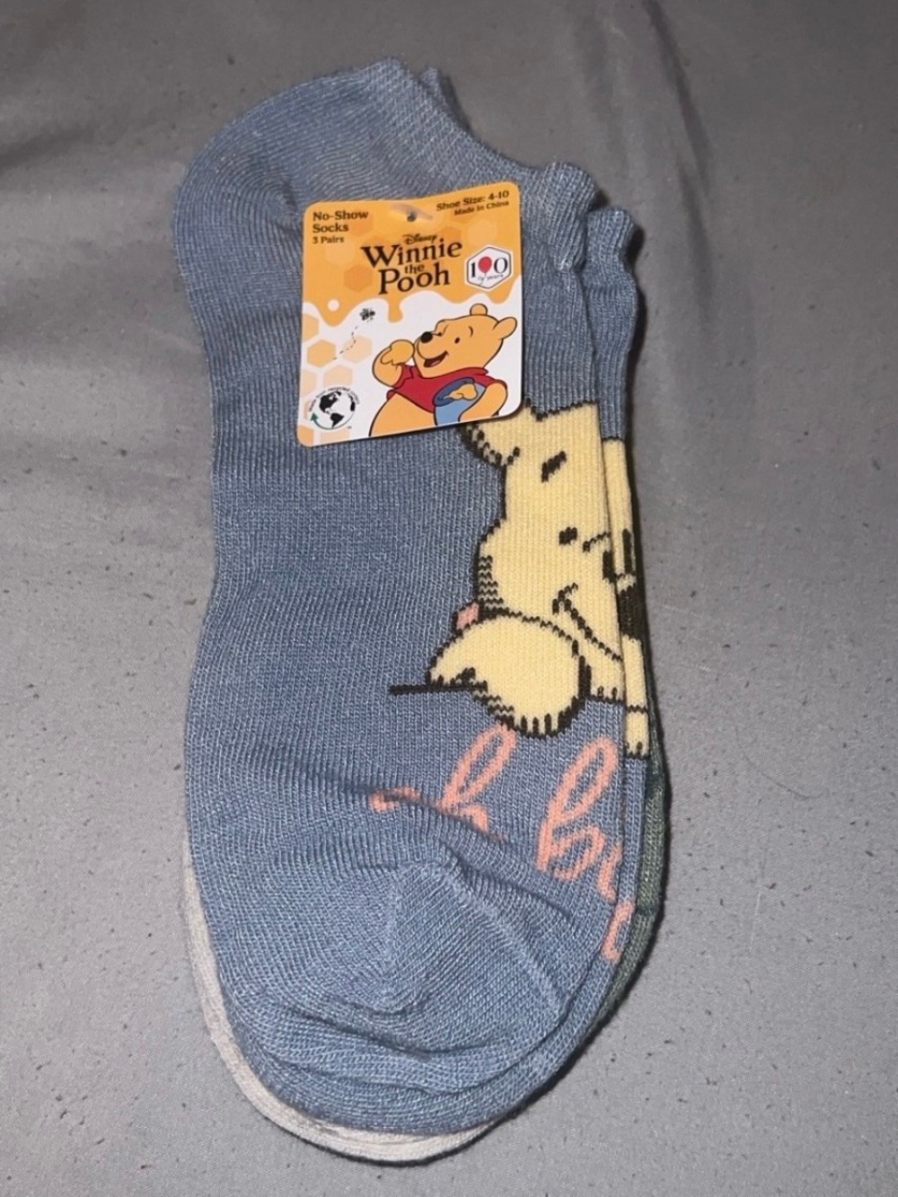 Winnie the Pooh No-Show Socks - Blue